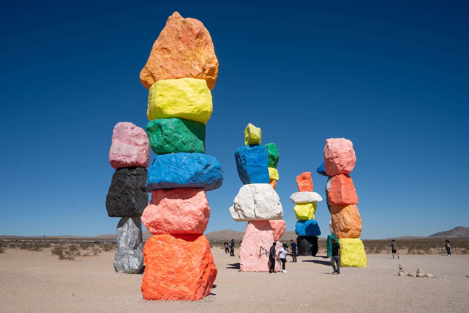 Seven Magic Mountains colorful stacked rocks