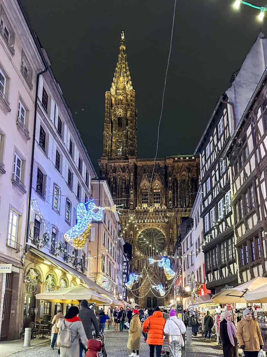 Strasbourg at Christmas at night