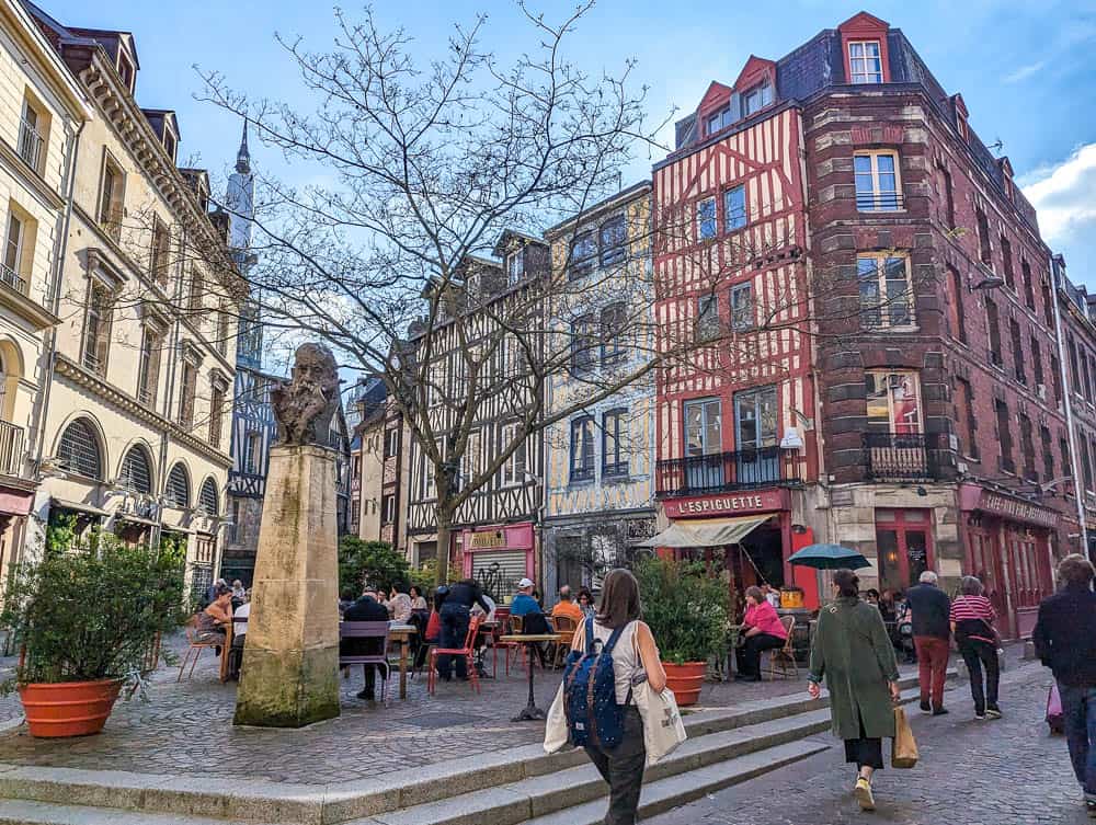 Square with half-timbered houses in Rouen