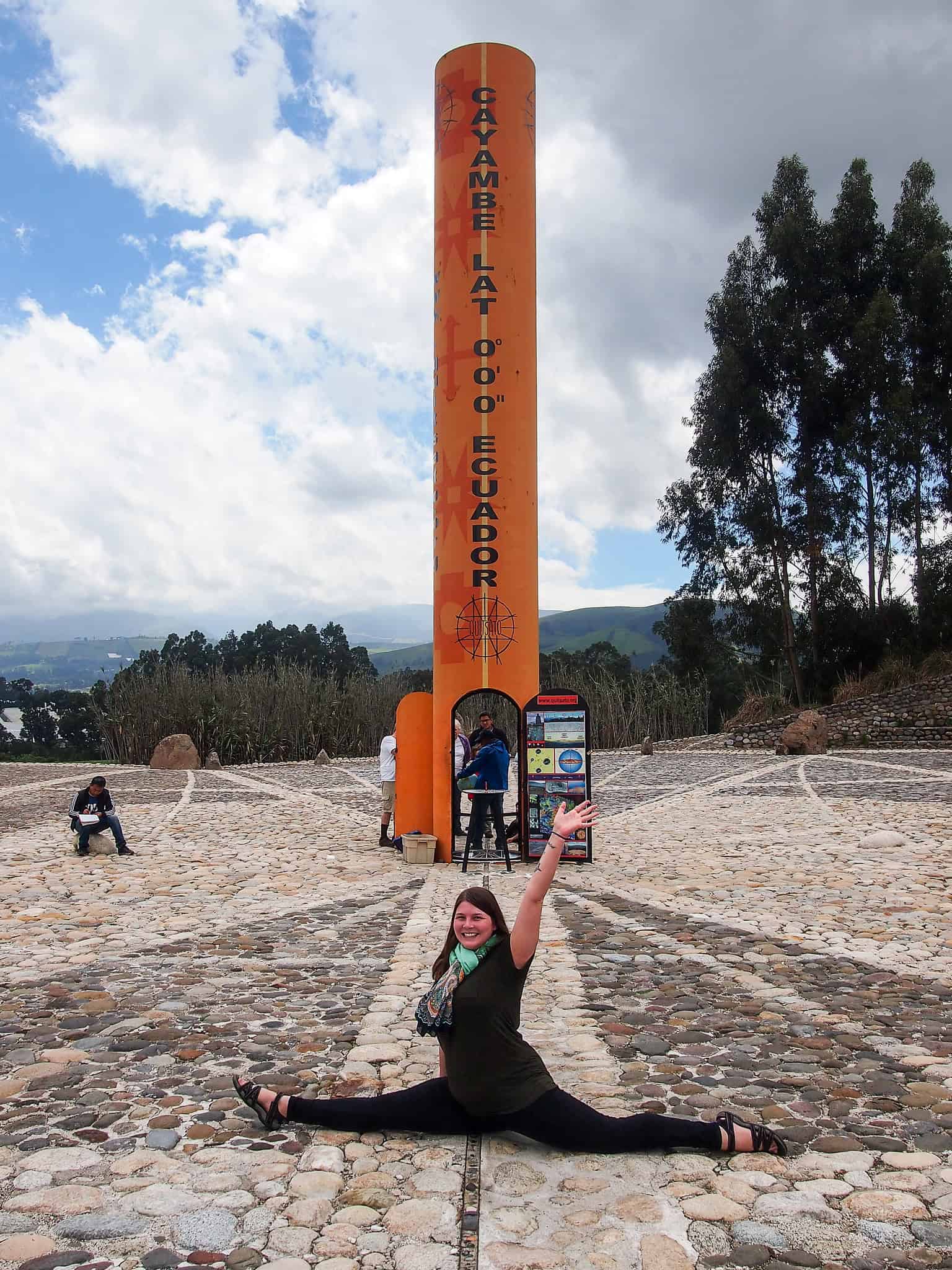 Amanda straddling the equator